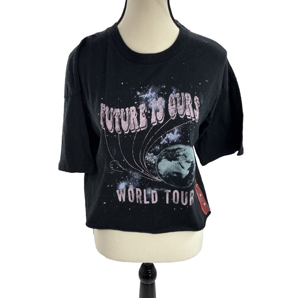 Grayson Threads Womens Size XS Black Graphic T Shirt Future Is Ours World Tour